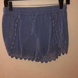 blue flowy shorts